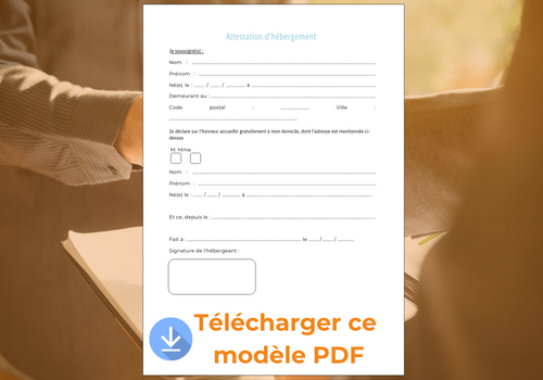 télécharger une attestation d'hébergement PDF