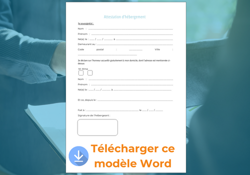 télécharger une attestation d'hébergement Word